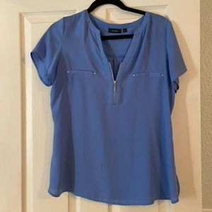 Blue top with Zipper detail Size M